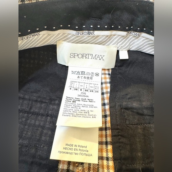 NWOT MaxMara Sportmax Herringbone Flared Pants - Picture 9 of 13